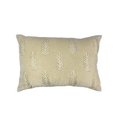 Ivory Luxurious Cotton Velvet Throw Pillow Cover