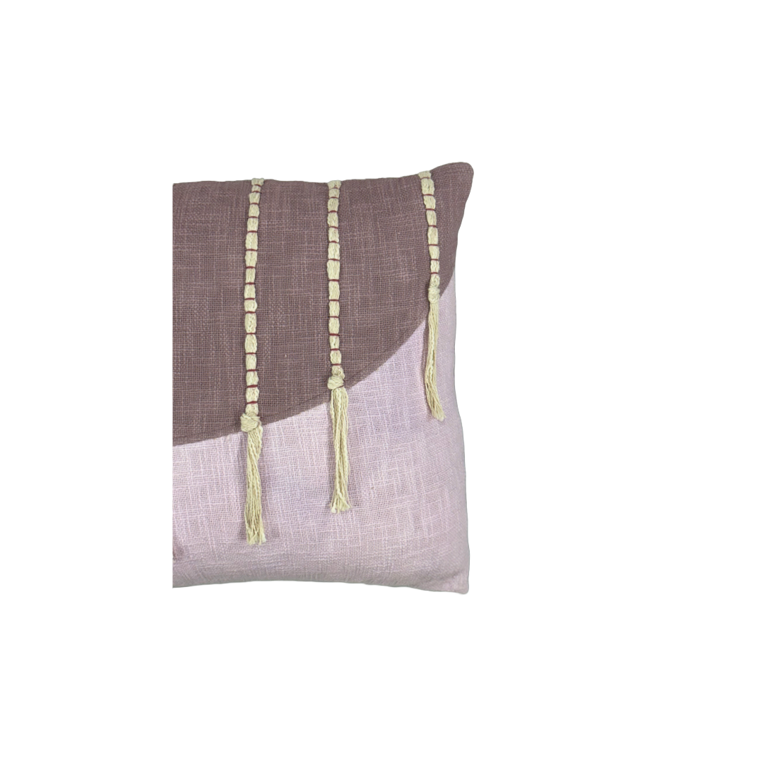 Blushing Blooms Cushion Cover with Tassels