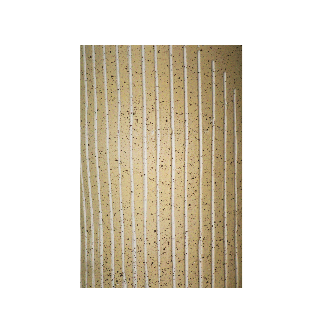 Zen Sand Colored Hand Carved Striped Long Table Flower Vase