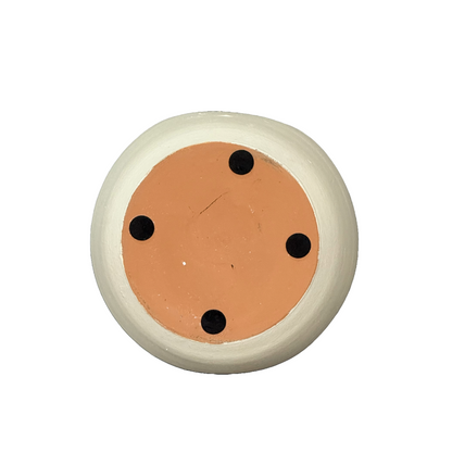 White Terracotta Round Handmade Flower Vase