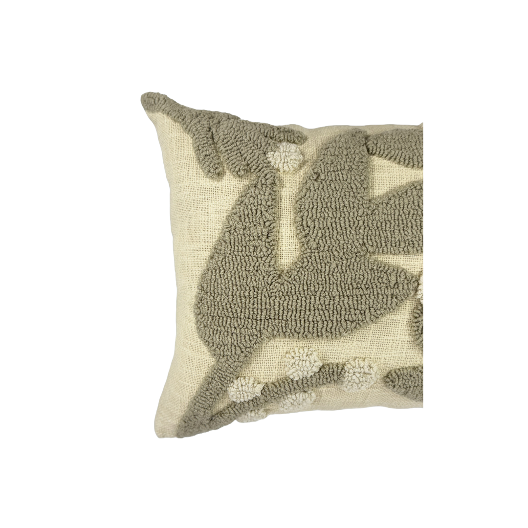 Beige Tufted Boho Textured Cotton Cushion Cover