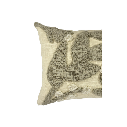 Beige Tufted Boho Textured Cotton Cushion Cover
