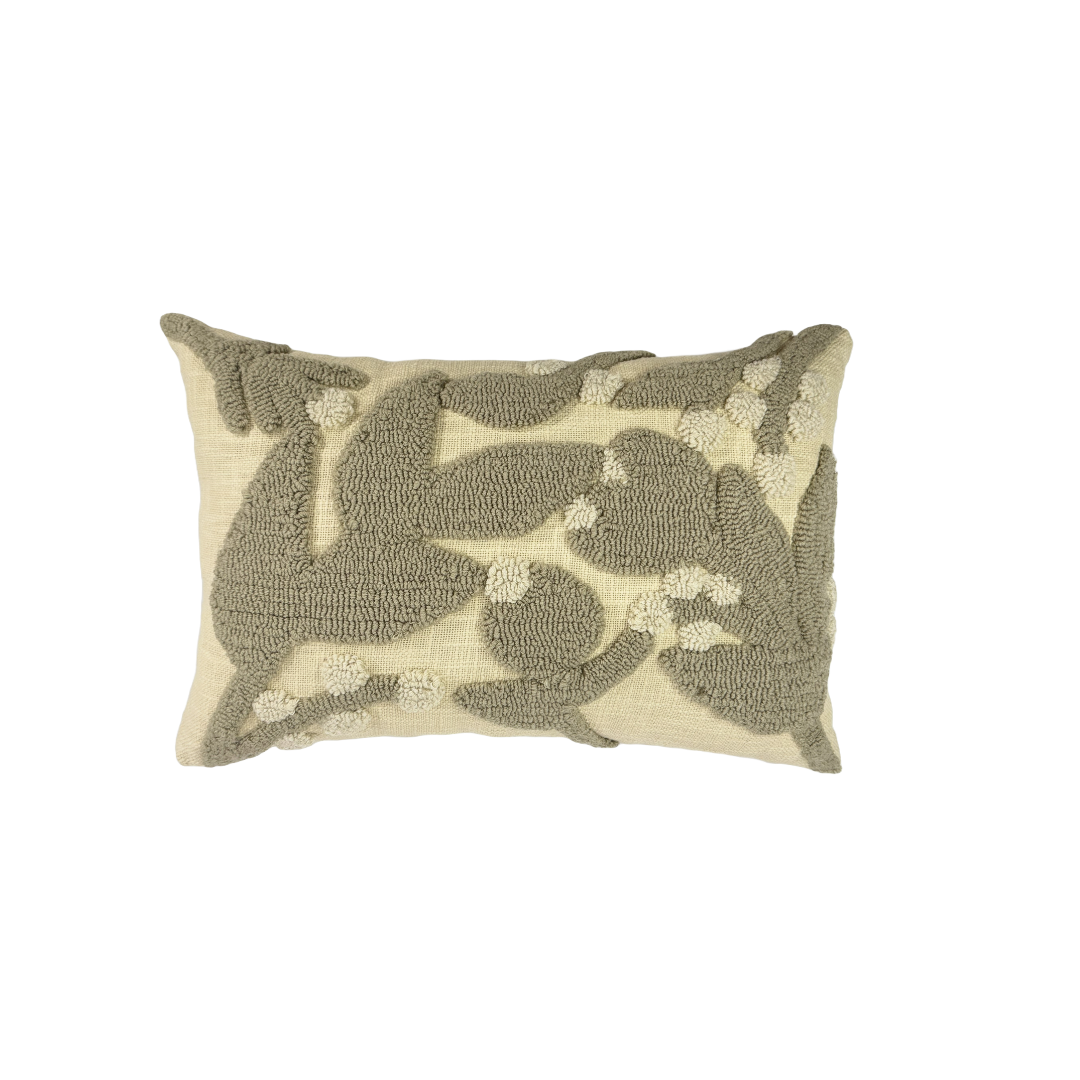 Beige Tufted Boho Textured Cotton Cushion Cover